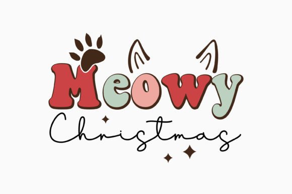 Download Meowy Christmas Quote SVG Design Retro - Christmas quote Collection