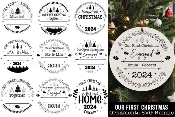 Download First Christmas Round Ornaments SVG Bund - Christmas round ornaments svg Collection