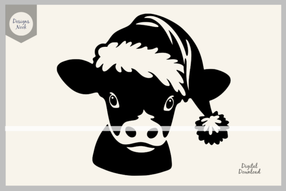 Download Cow Santa SVG Clipart Silhouette PNG - Santa svg Collection