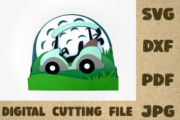 Download Golf Cart Card Cutting File 3D SVG - Cutting file Collection