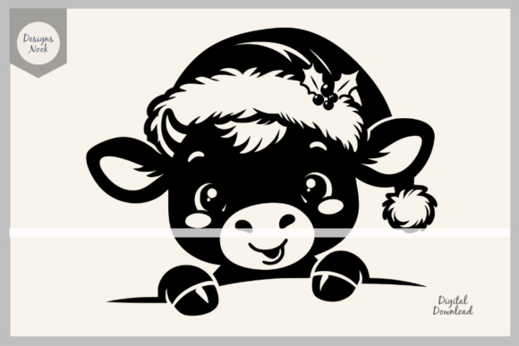 Download Cow Santa SVG Clipart Silhouette PNG DXF - Santa svg Collection