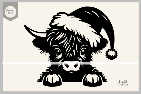 Download Highland Cow Santa SVG Clipart PNG DXF - Santa svg Collection