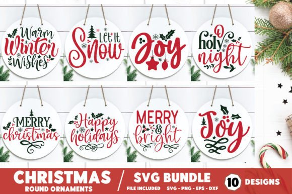 Download Christmas Round Ornaments SVG Bundle - Christmas round ornaments svg Collection